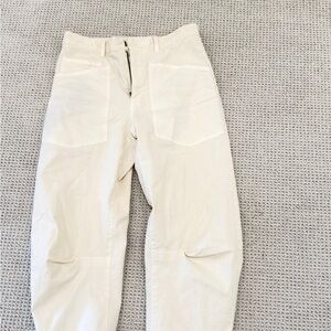Nili Lotan Cream Pants in Cotton